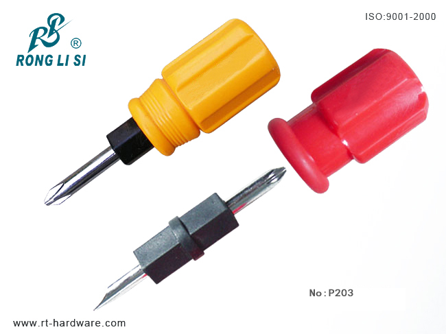 Slotted & Phillip2 way Stubby Screwdriver with PVC Handle (P203)
